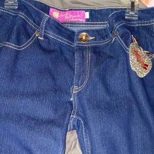 Apple Bottoms Women's Boyfriend Jeans - Dark Blue